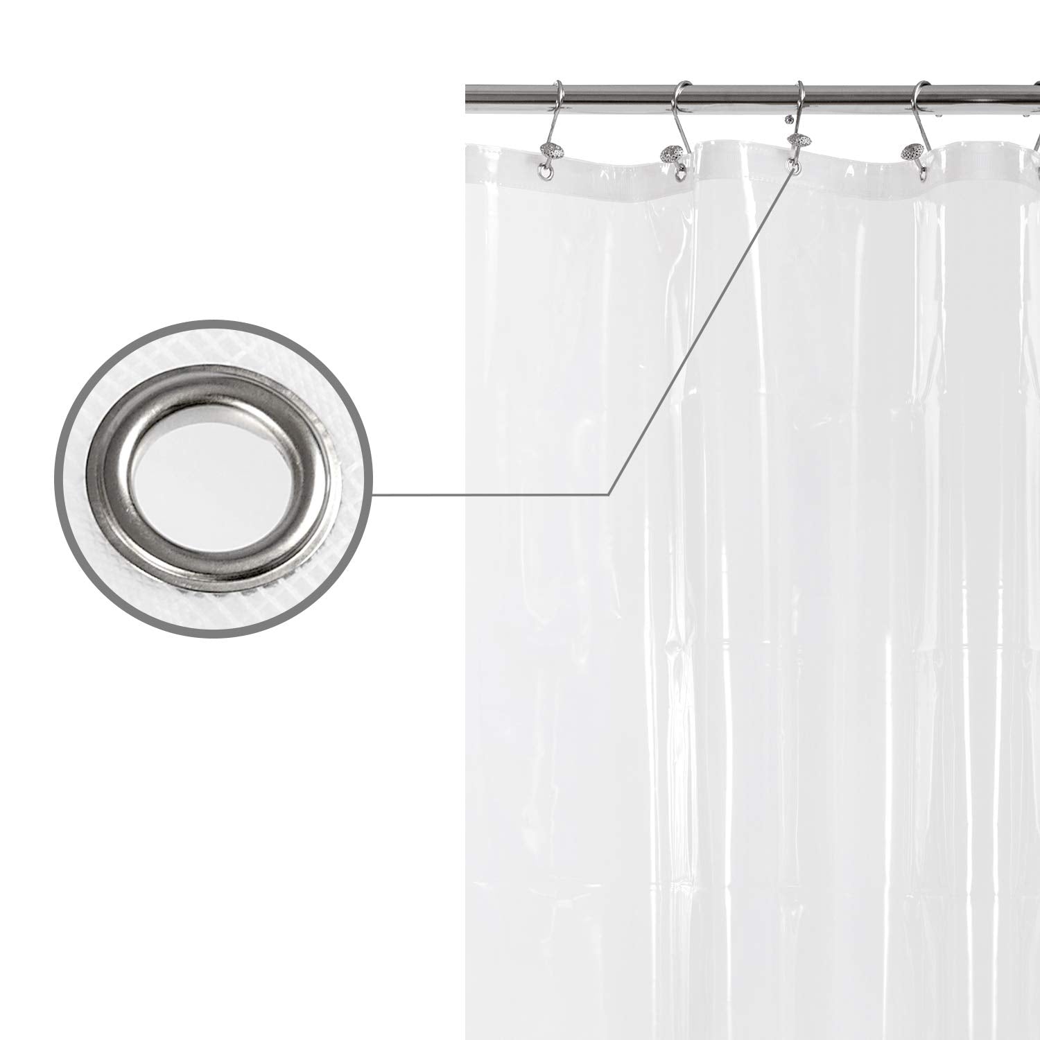 Barossa Design Peva Shower Curtain 72 x 75 Inches Width x Height Clear