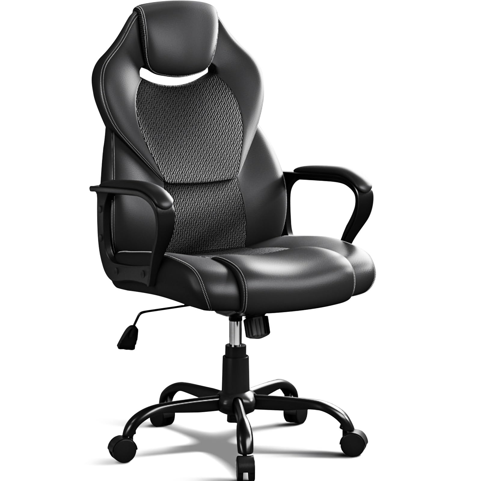 BASETBL Office Chair for Home Office, Ergonomic Computer Chair Executive Chair Swivel Gaming Lumbar Support High Back PU Leather Adjustable Height