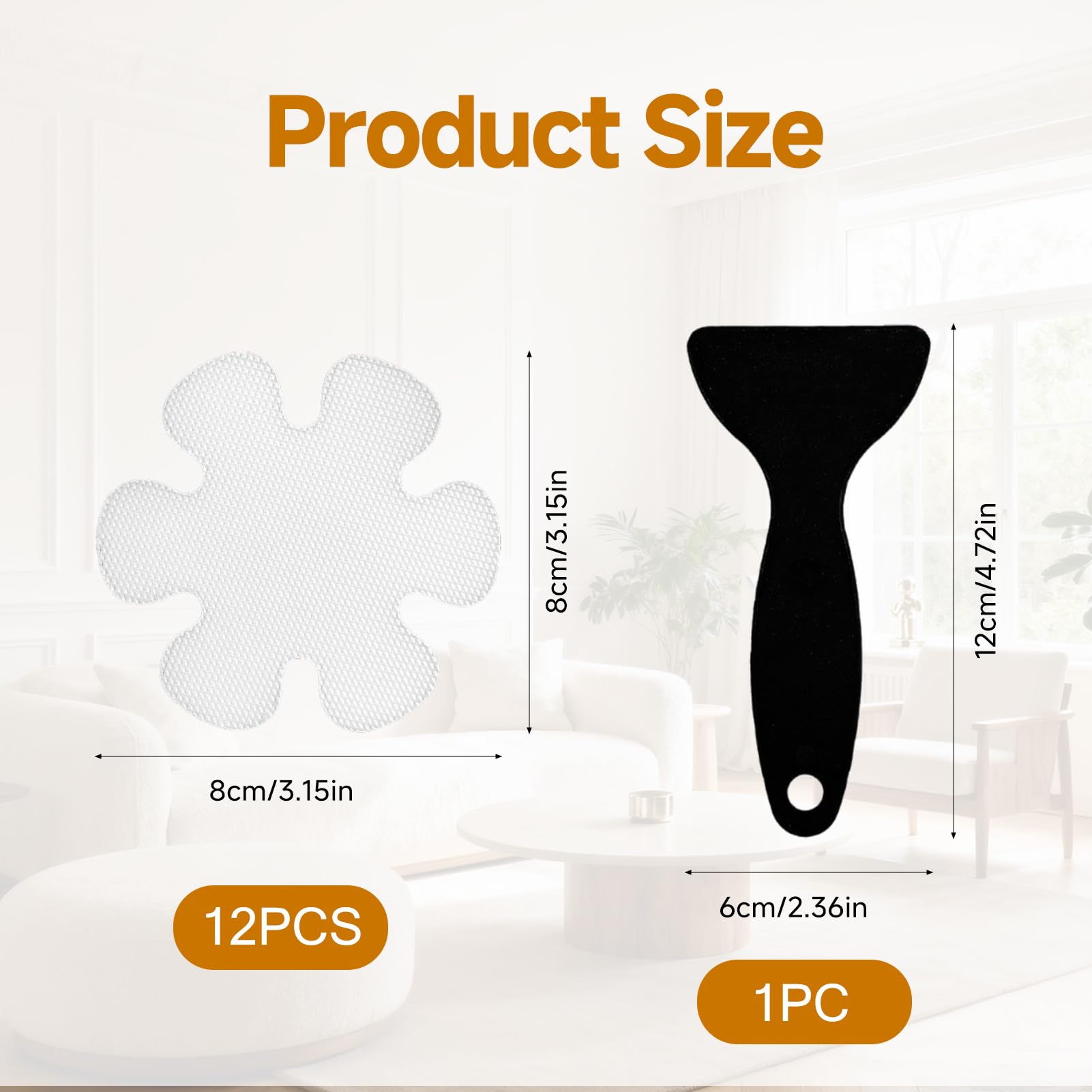 Non Slip Shower Stickers 12 Pcs, Anti Slip Flower Shape Bath Stickers Transparent Self-Adhesive Bathtub Stickers with Scraper Clear Anti Skid Tape