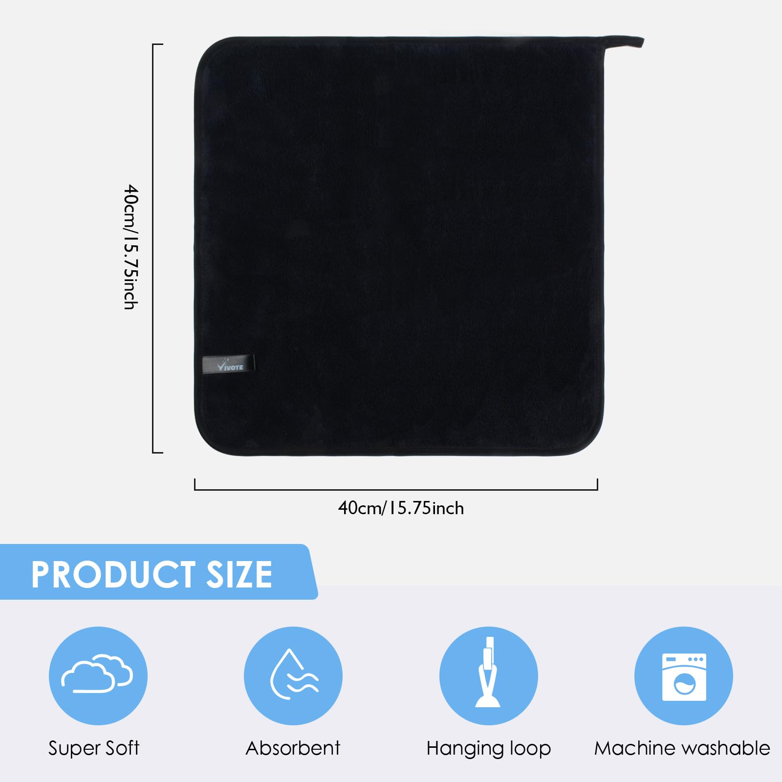 VIVOTE Hand Towel for Kitchen Microfiber Hand Towels with Hanging Loop
