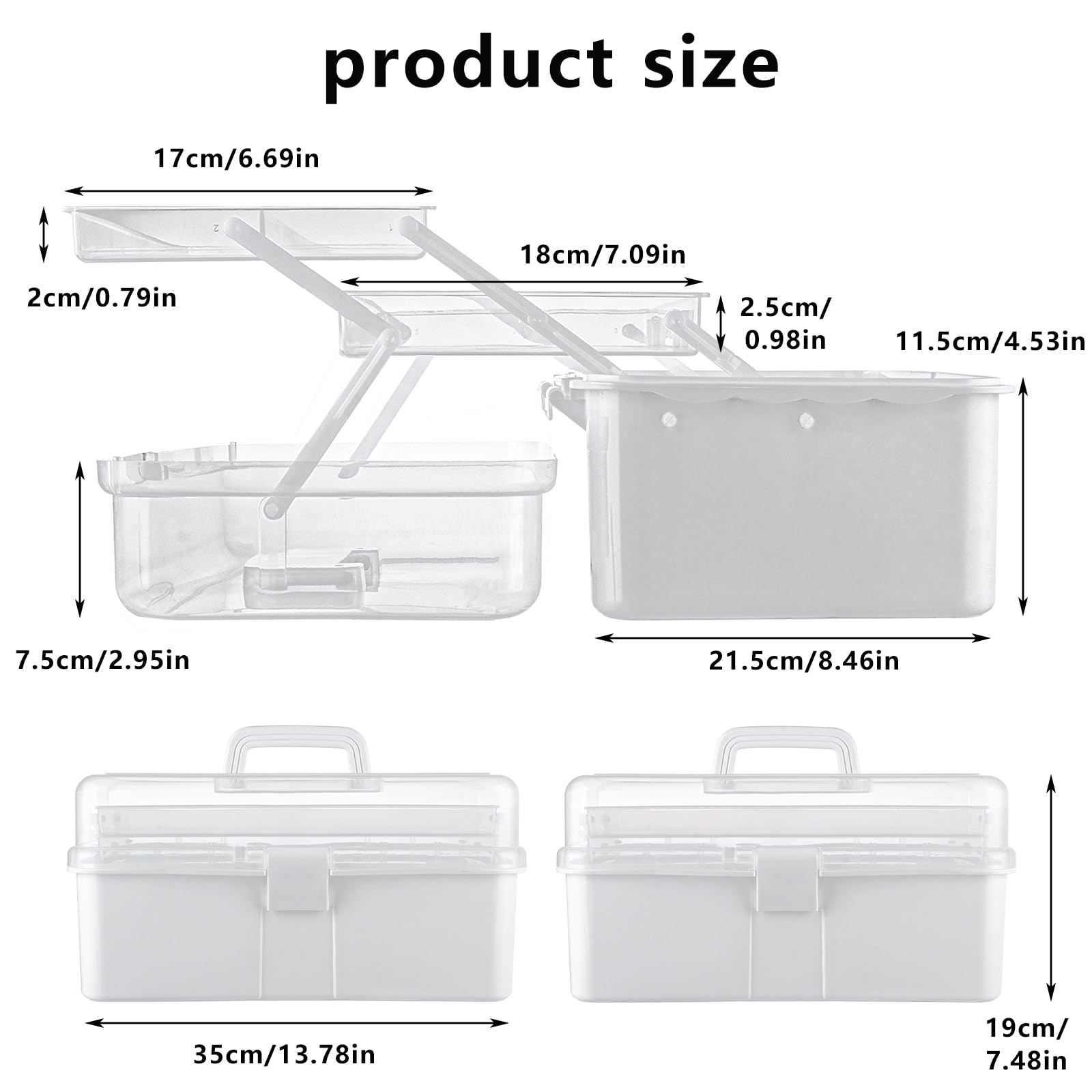 ASelected 3 Layer Craft Storage Box 3 Layers Plastic Cantilever Craft Medicine Organizer Tools Cosmetic Pens Sewing For Medicine, Tools