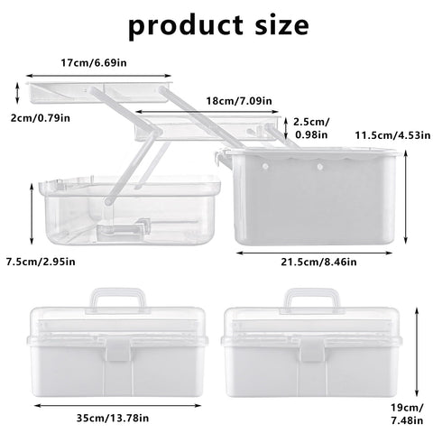 ASelected 3 Layer Craft Storage Box 3 Layers Plastic Cantilever Craft Medicine Organizer Tools Cosmetic Pens Sewing For Medicine, Tools