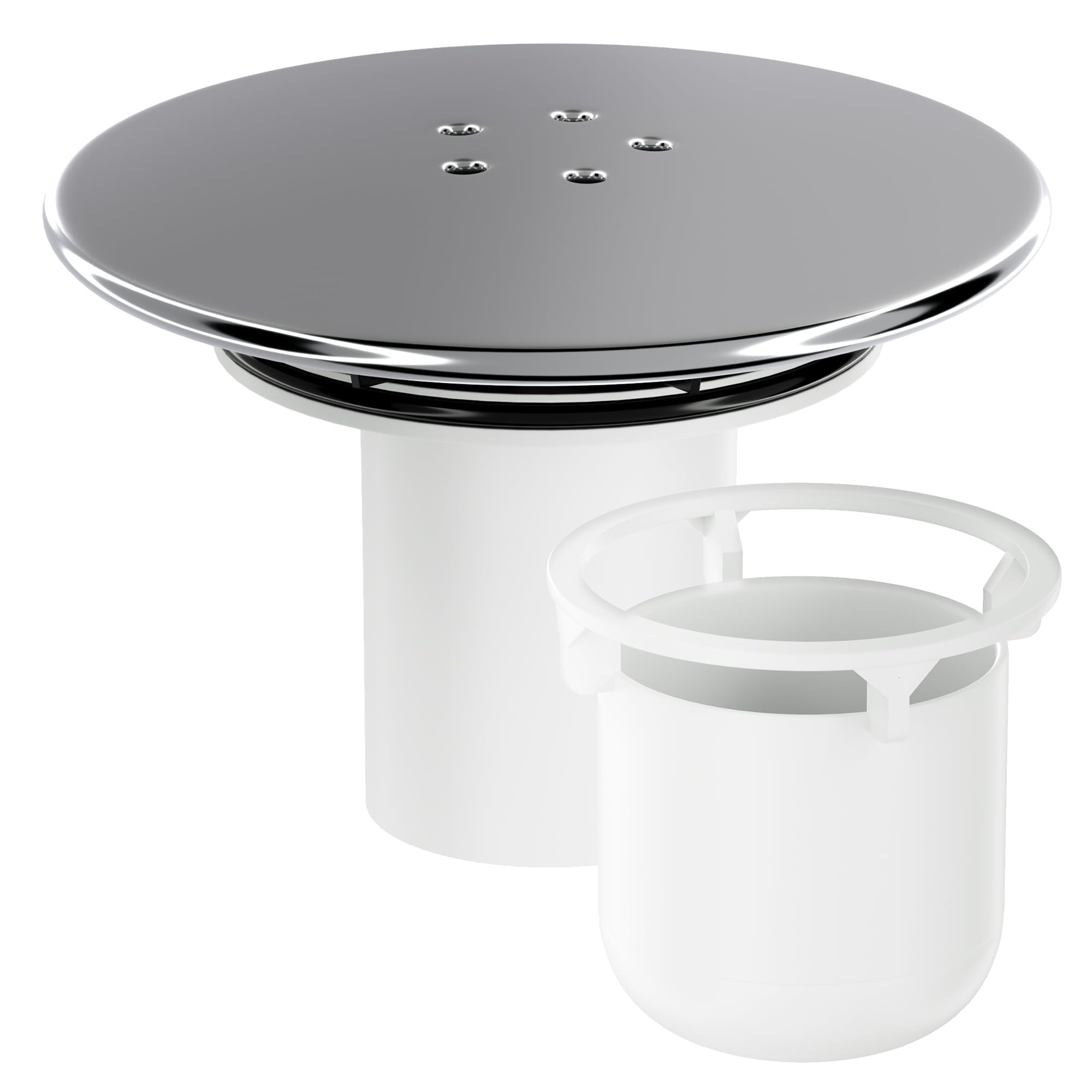 HNNHOME Shower Drain Cover Replacement, Chrome Shower Trap Cover, Removable Top Fitting Cap Parts, 90mm/115mm Shower Plughole Cover