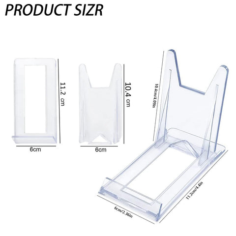 Quixotical 10 PCS Clear Plastic Display Stand, Adjustable Acrylic Plate Holder for Displaying Plates, Photos, Cookbooks, Mobile Phones, and More