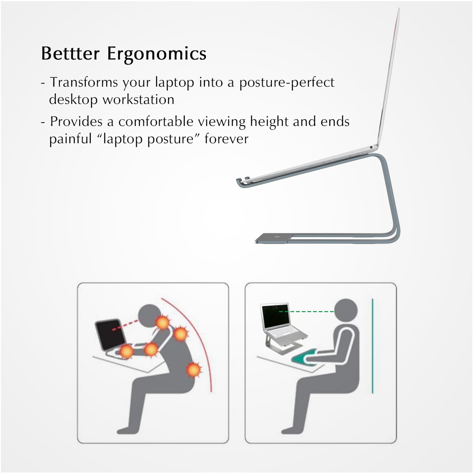 BoYata Laptop Stand, Ventilated Laptop Stand for Desk, Laptop Riser