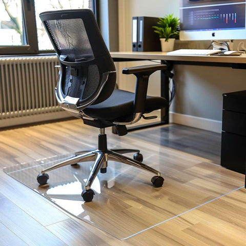 Hard Floor Chair Mat, Non-Slip PVC Clear Wooden Floor Protector Mat with Round Edge