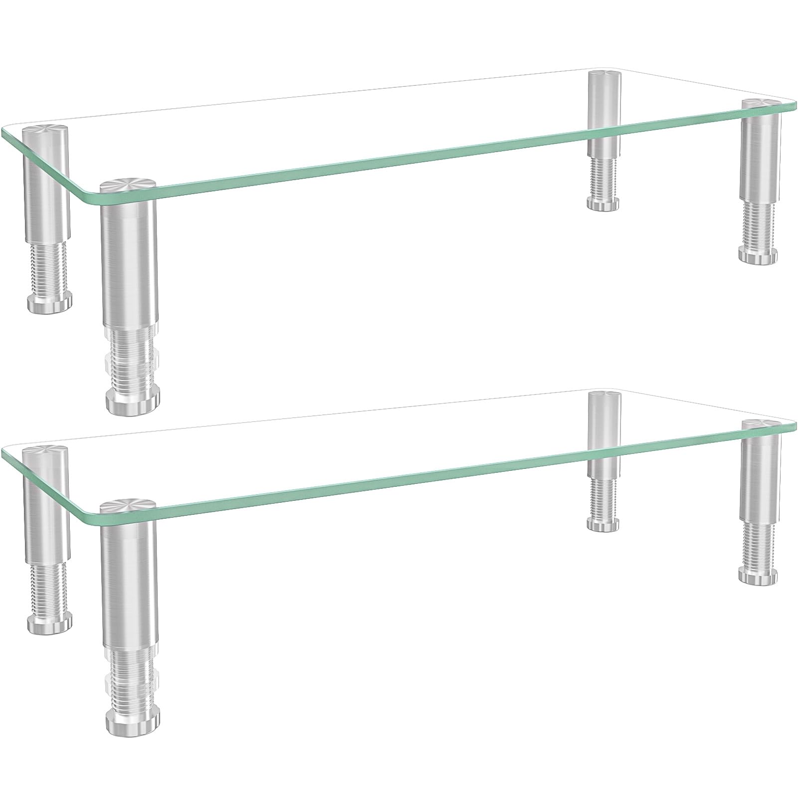 Hemudu 2 Pack Computer Monitor Stand Riser with Height Adjustable ‎56cm x 24cm Multi Media Desktop Stand for PC Computer Monitor
