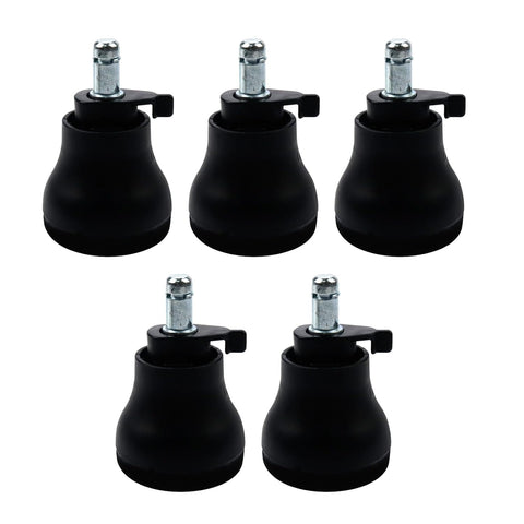 5PCS Bell Glides 2.5'' Overall Glide Height When Installed with On/Off Setting Replacement Office Chair Wheels- Chair Desk Swivel Caster to Fixed