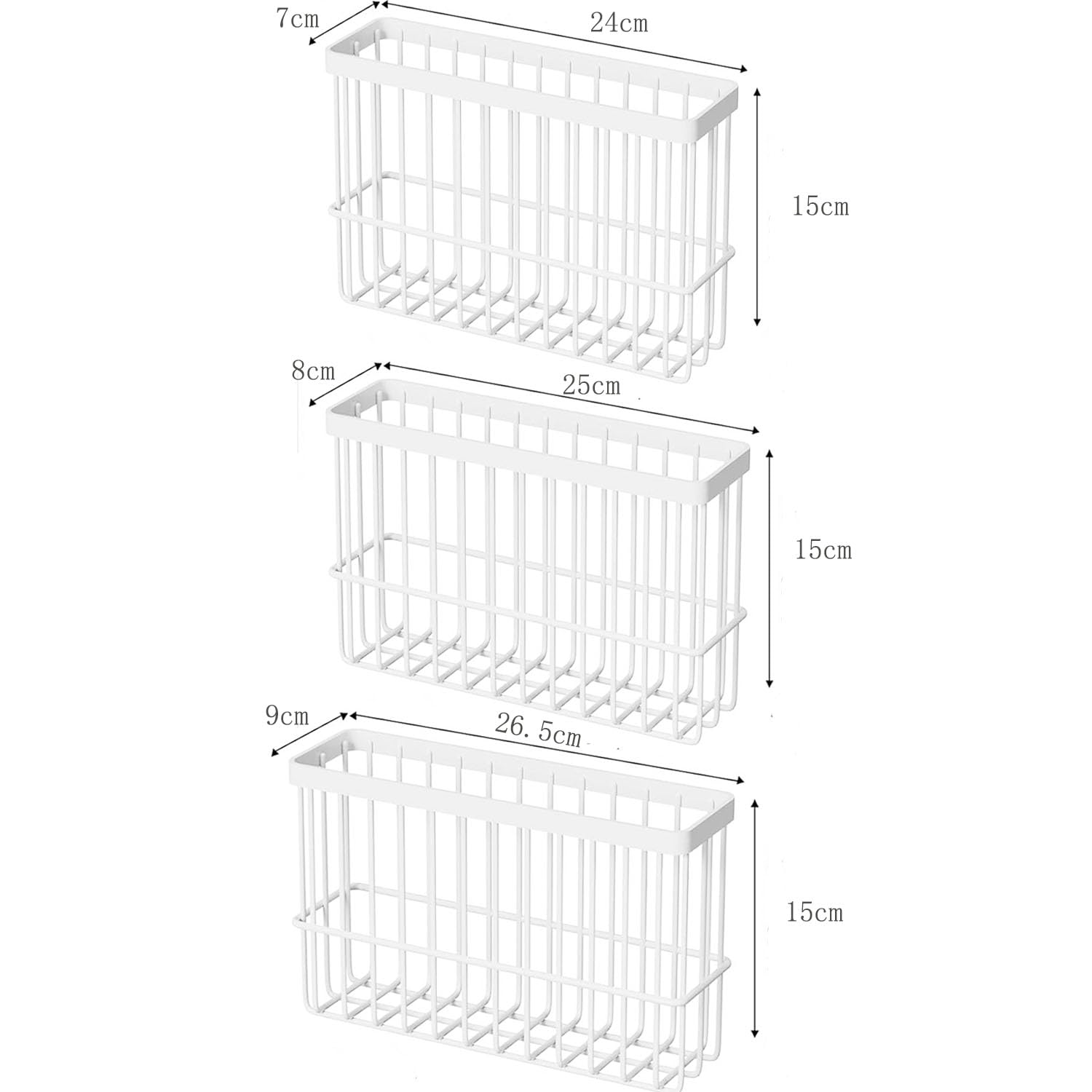 EigPluy 3 Pieces Kitchen Cabinet Door Storage Box, Self-Adhesive Storage Box, Wall Mounted Metal Storage Boxes,Cabinet/Bathroom/Fridge Small Items