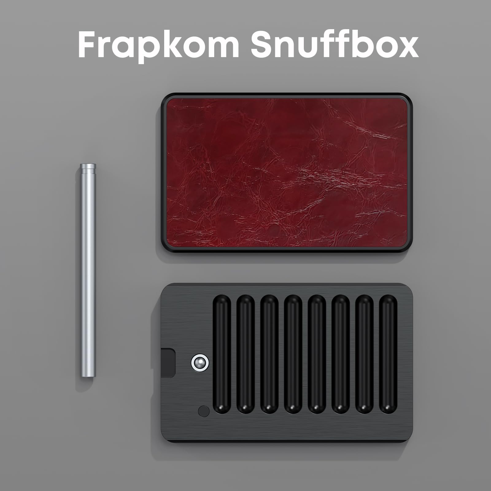 Frapkom 8 Compartment Organize Box with Built Alloy Straw, Red Black Storage Box