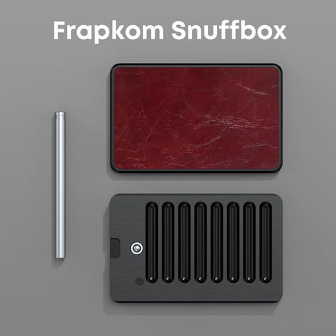 Frapkom 8 Compartment Organize Box with Built Alloy Straw, Red Black Storage Box