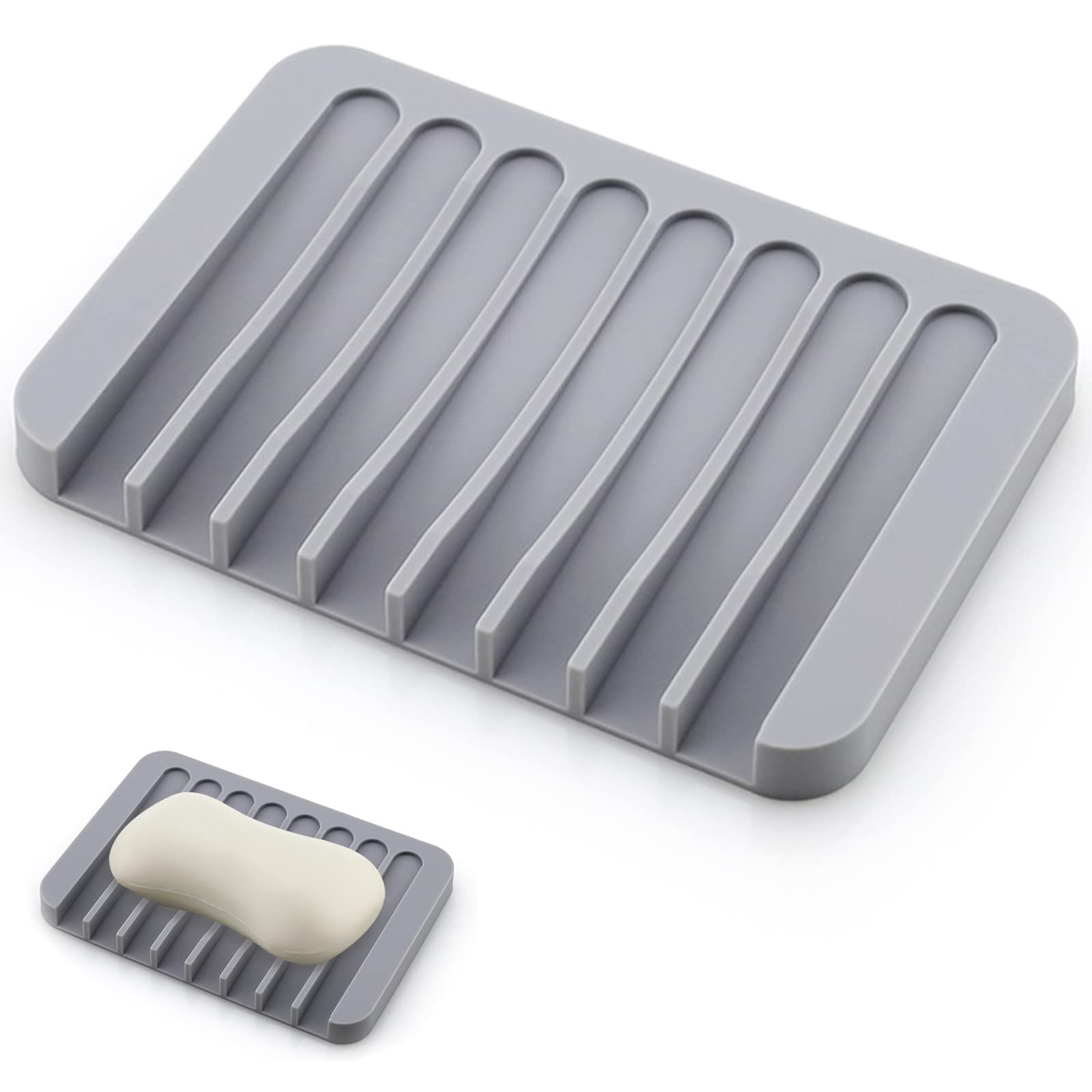 1 Pc Soap Dish,Soap Box,Soap Dish with Drainage(Gray)