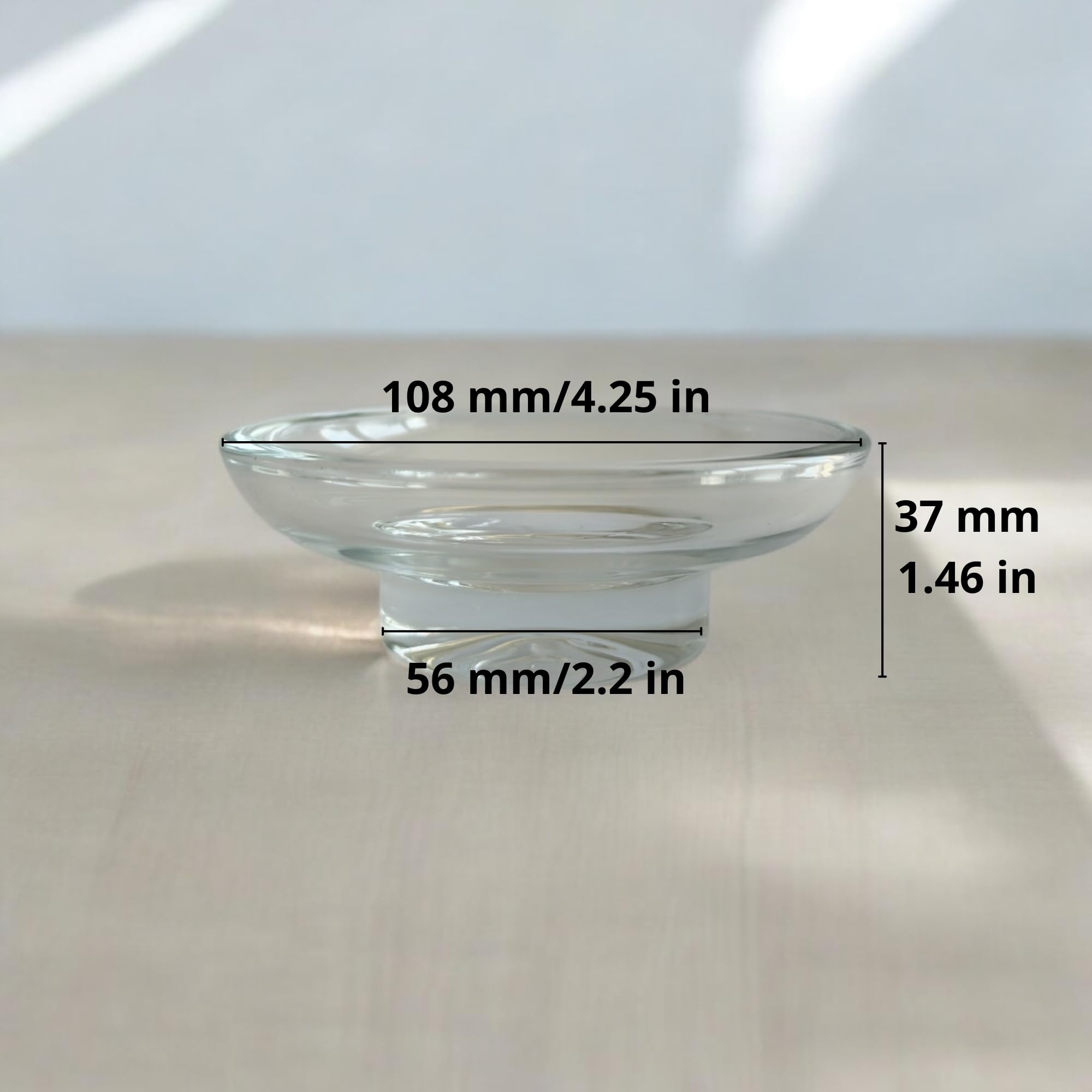 YOSSEE Glass Soap Dish – Replacement Soap Dish - Thick Clear Glass
