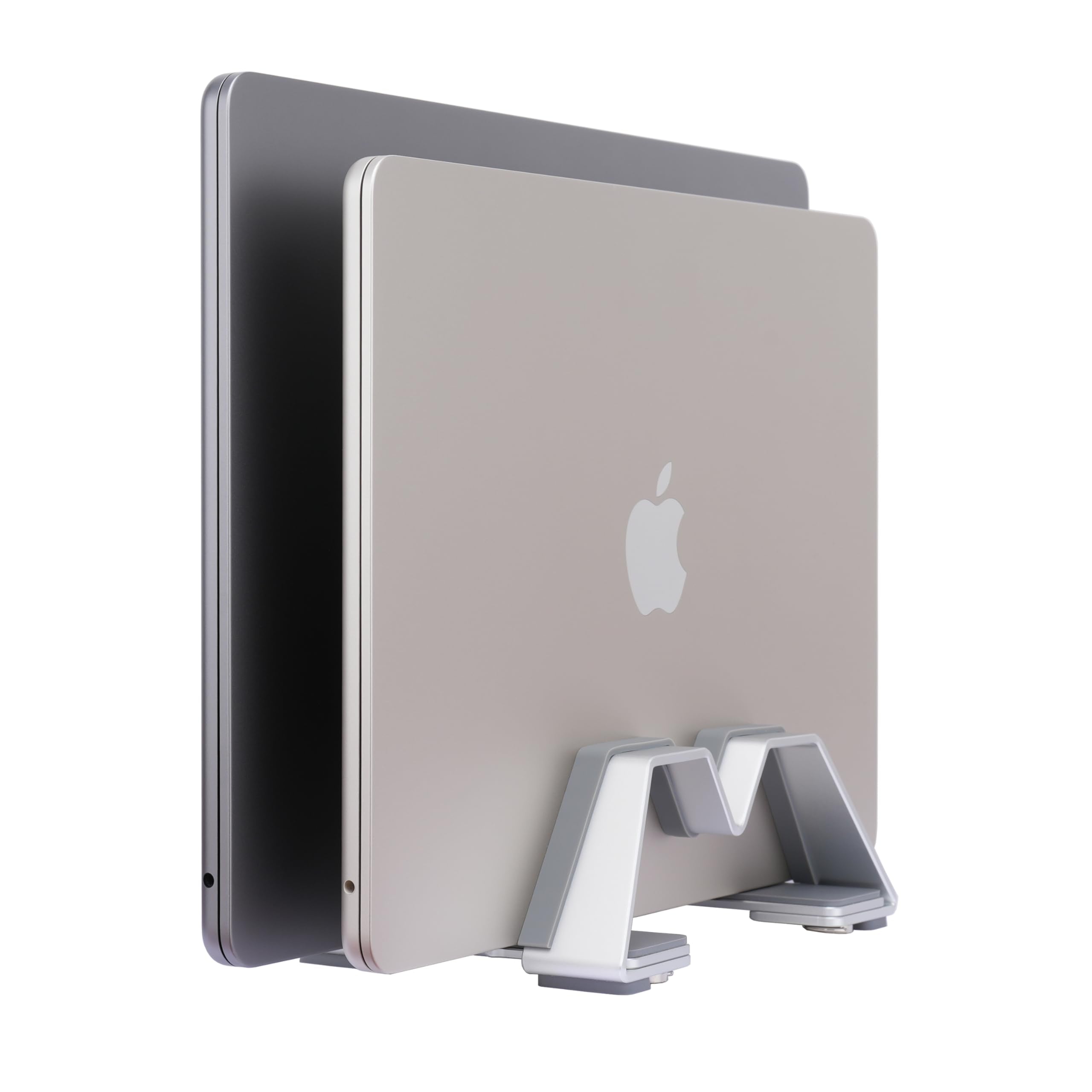 Psitek Adjustable Dual Vertical Laptop Stand Holder - Supports 2 Devices 6061 Aluminum, Universal Fit for All Laptops - Fashion Design