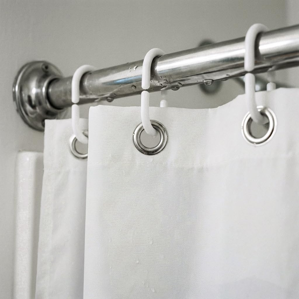 Rohxyzo Washable Shower Curtain with Hooks, Wet Room Shower Curtain 180 x 180 cm, Ink Art Misty Forest Print