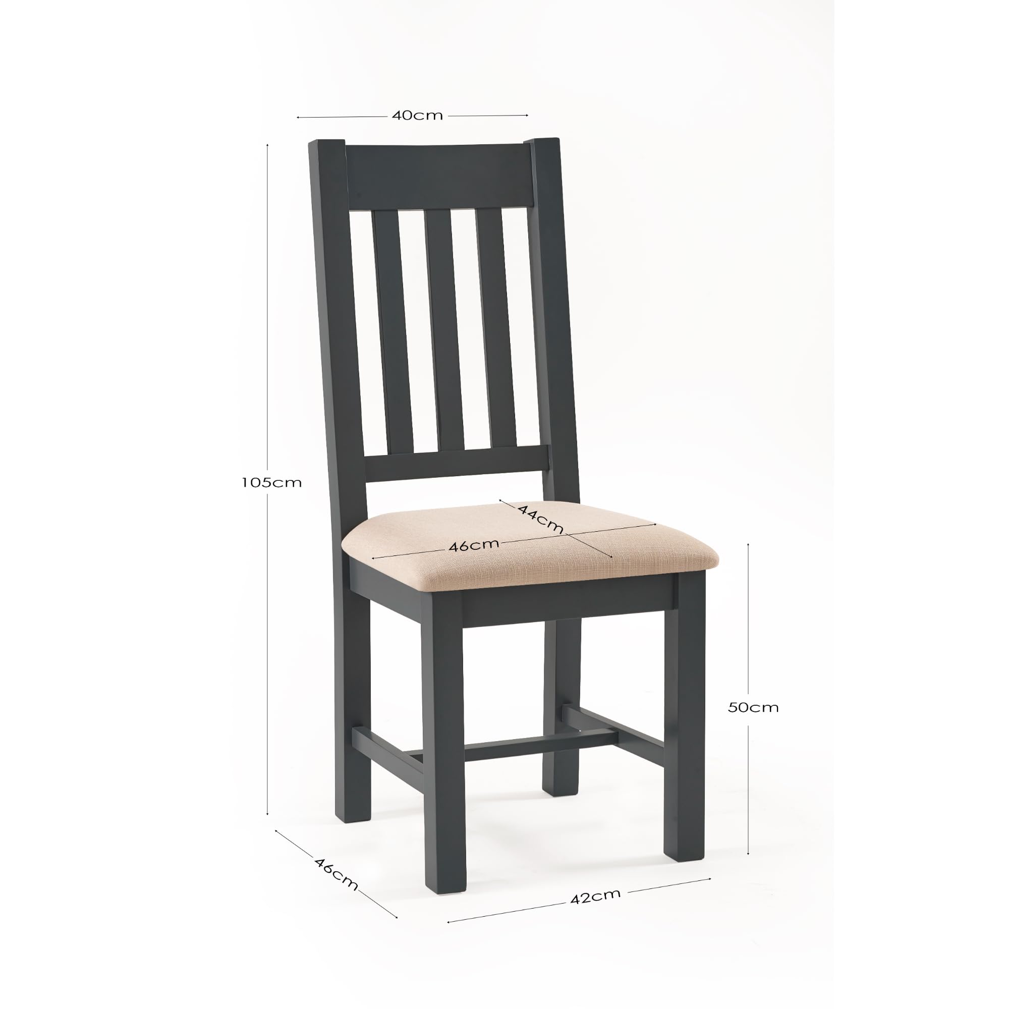 Julian Bowen Bordeaux Dining Chairs, Set of 2, Grey - H105 x W47 x D54cm