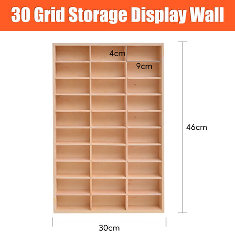 Perfeclan Wooden Wall Mounted Display Cabinet Trinket Shelf Display Case Wall Hanging Unit Souvenir Organiser Minifigure Display Case for