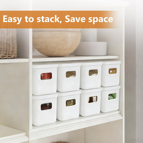 10cm Wide Narrow Plastic Small Storage Boxes with Lids 4 Pcs Long Slim 2.2L