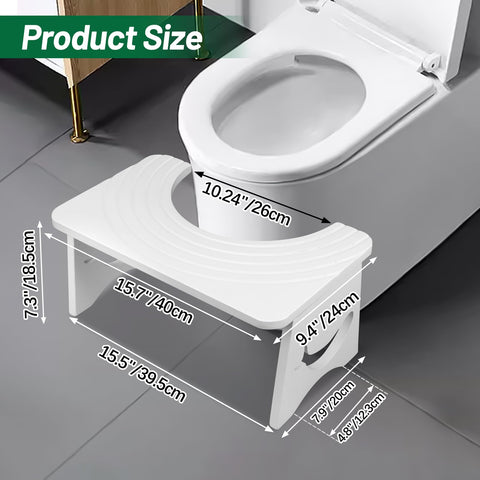 MAIJIAJU White Single Toilet Stool, Foldable Bamboo Squat Step