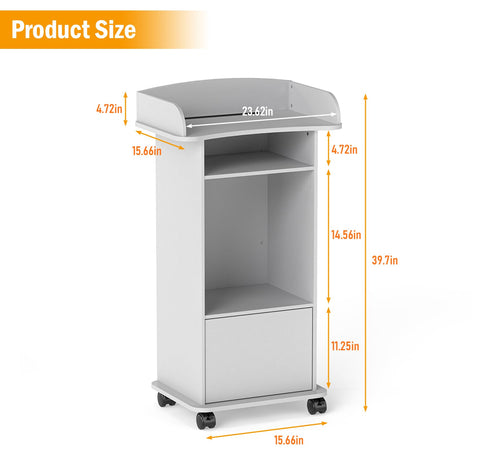 yeshine Lecterns & Podiums Portable Mobile Wood Lectern Reception Desk