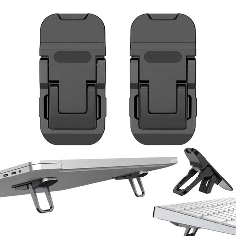 Chenflying 2 Pcs Zinc Alloy Foldable Laptop Stand, Portable Computer Mini Keyboard Riser with 2 Adjustable Angles