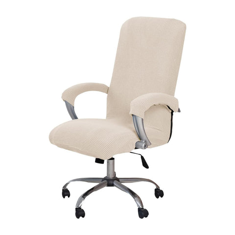 Daelesr Stretch Office Chair Covers, High Back Computer Seat Cover, Polar Fleece Chair Covers, Washable Full Wrap Elastic Chair Cover