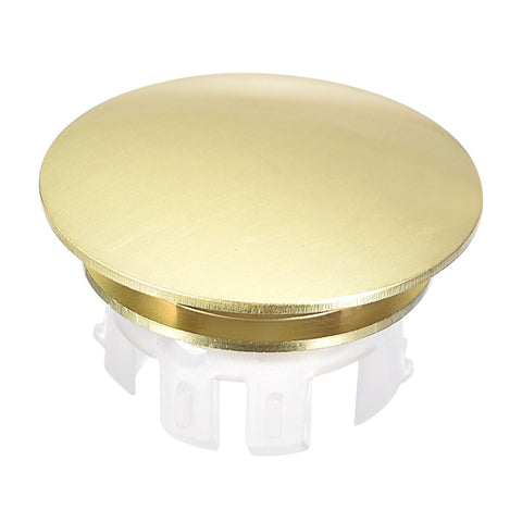sourcing map Sink Trim Overflow Cover, Sink Overflow Rings Bathroom Kitchen Basin Drain Cover Hole Insert in Round Caps, Gold Tone