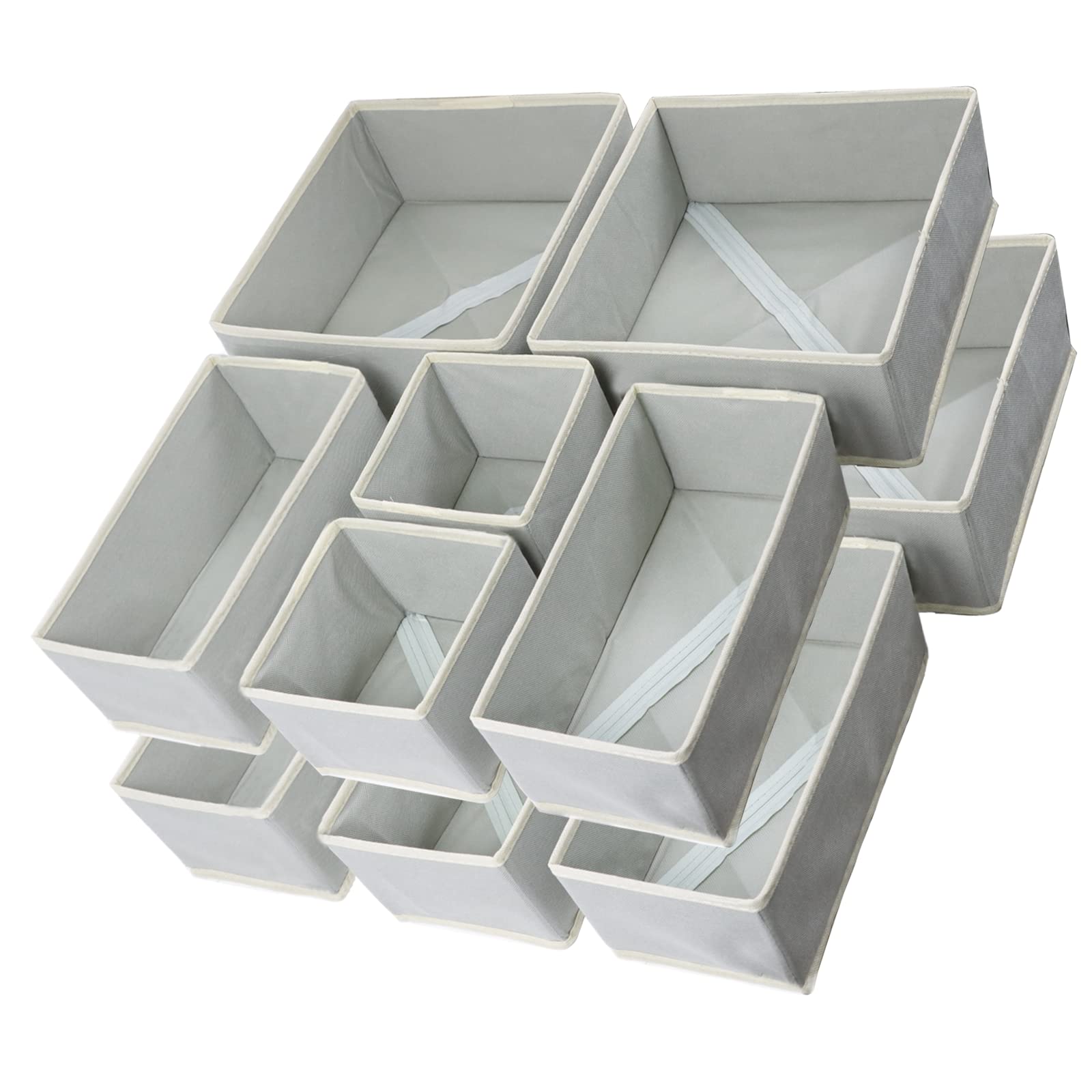 12 Pack Drawer Organiser, Foldable Fabric Wardrobe Storage Organiser, Drawer Dividers for Clothing