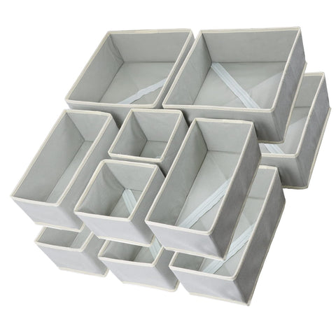 12 Pack Drawer Organiser, Foldable Fabric Wardrobe Storage Organiser, Drawer Dividers for Clothing