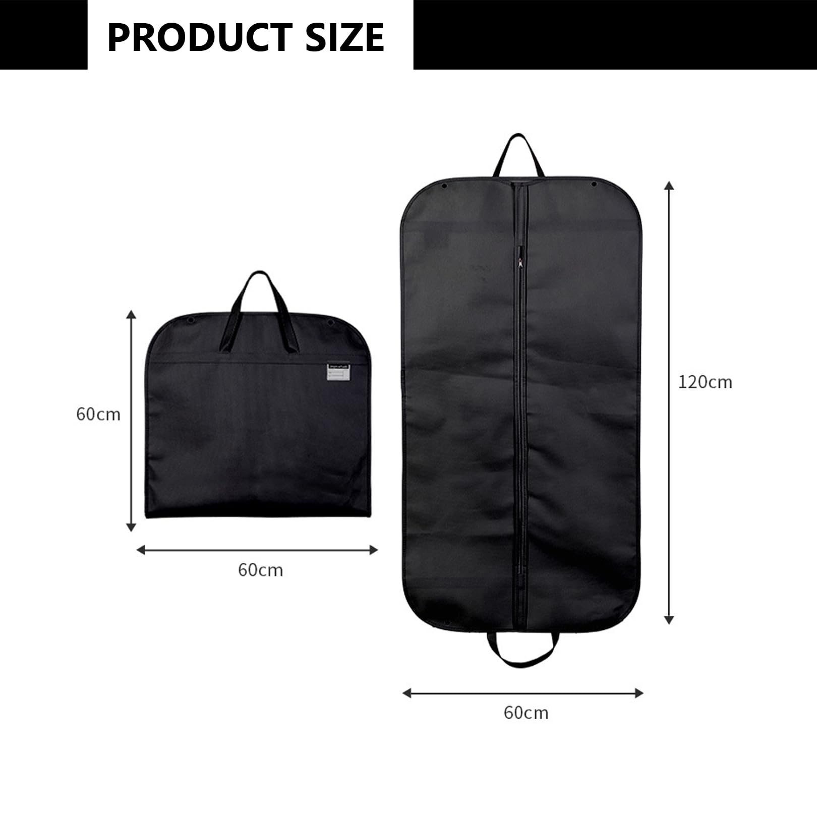 1 Pcs Suit Carrier Bag,Breathable Garment Suit Clothes Covers Bags,120 * 60cm suit covers for men,Black Zipped Foldover Breathable Multi-Use Garment