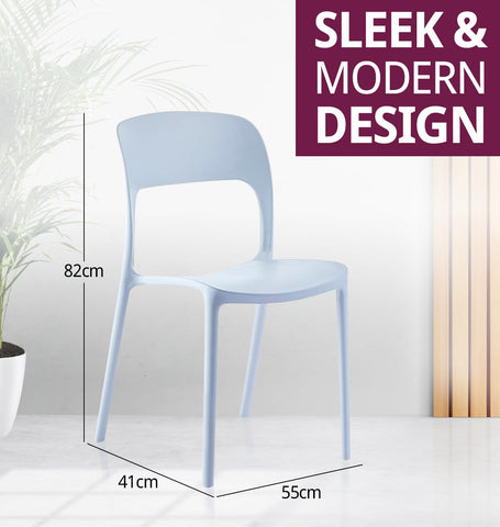 Hallowood Furniture Stoker Stackable Plastic Dining Chairs Set of 4, Grey