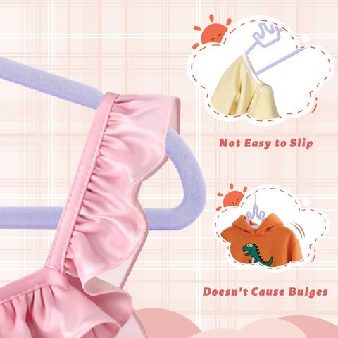 ManGotree 12.6" Kids Velvet Hangers Non-Slip Baby Hangers 20 Pack Purple