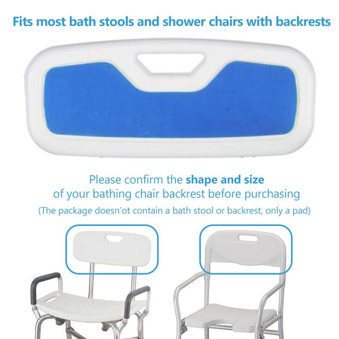 Shower Chair Back Mat, Bath Stool Backrest Non-Slip Cushion EVA Foam Pad with Adhesive for Handicap, Disabled, Elderly (Back)