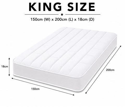 Starlight Beds White Tile King Size Mattress 150x200x18cm