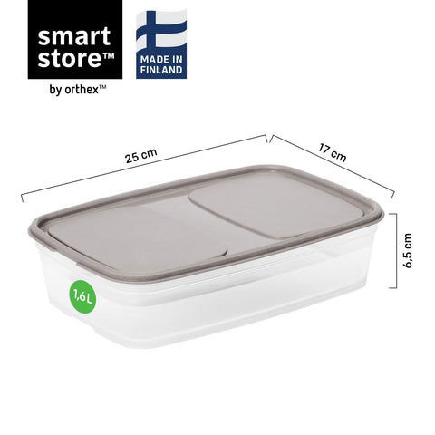 SmartStore Leakproof Food Storage Container 1,6L - Set of 6 | Dishwasher, Fridge, Microwave Safe | Lunch Box Meal Prep | Food Approved, BPA Free