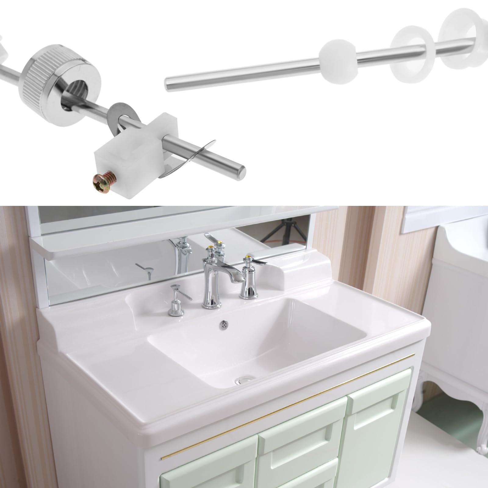 SG Store Eccentric Rod Plastic Pull Rod Drain Set Washbasin Drain Fitting Accessories for Lifting Lowering Valve Plate Household Hardware