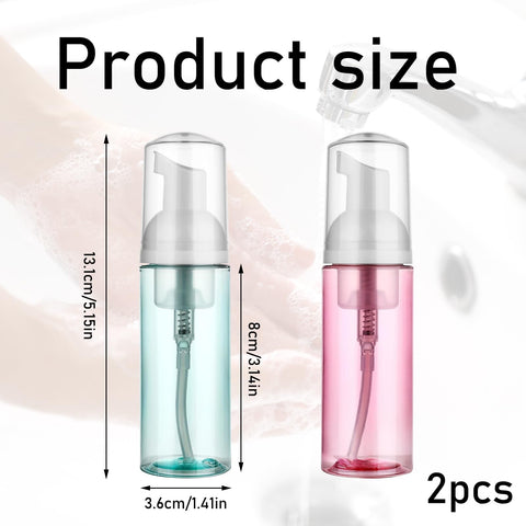 2PCS Foam Pump Bottle Travel Portable Small Size Mousse Foam Soap Dispenser