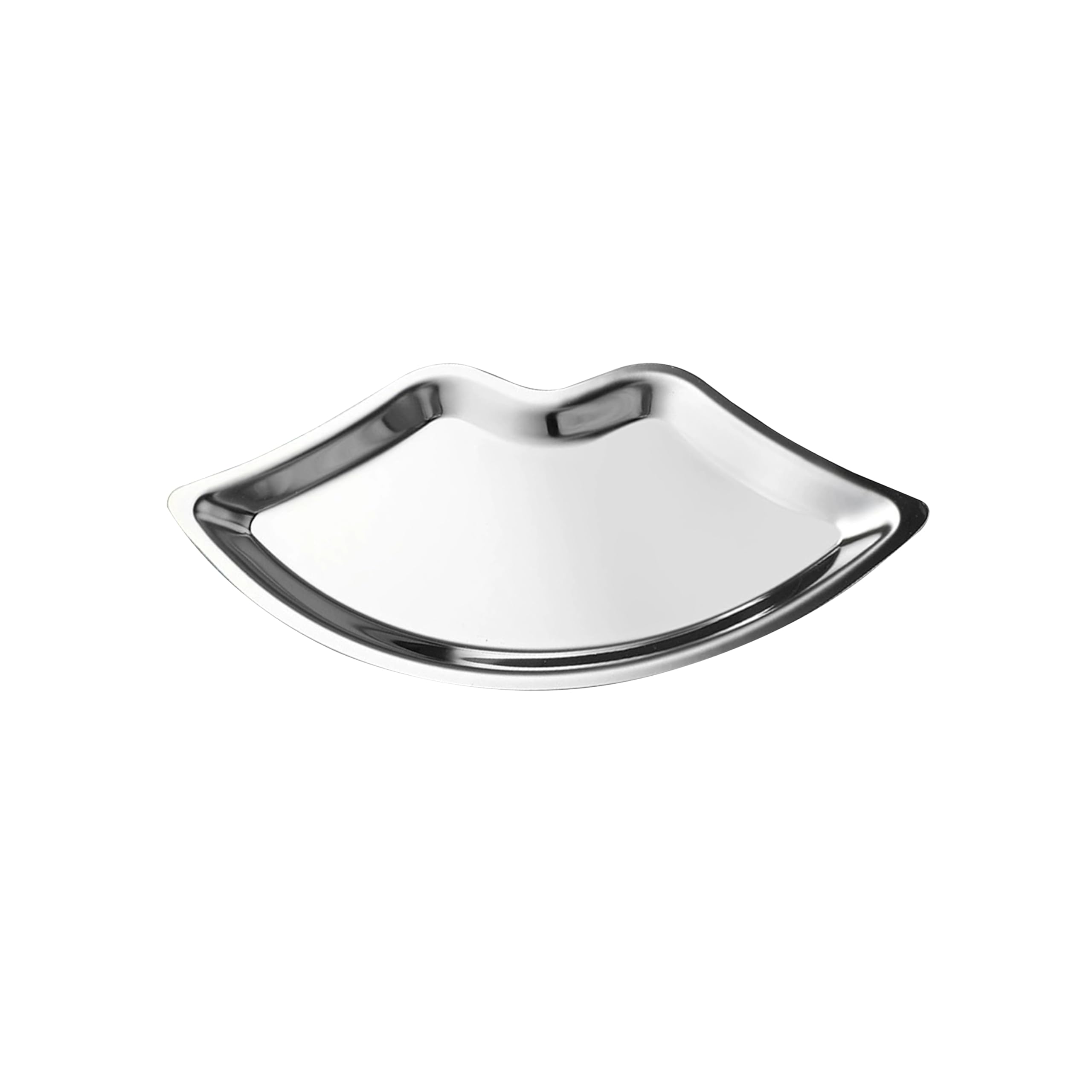 BuerHomie Black Serving Tray, Lip Shape, Stainless Steel, for Trinket Key (silvery)