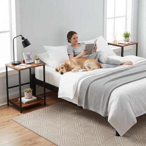 AMHANCIBLE Side Tables Set of 2, Bedside Tables, Coffee Table living room
