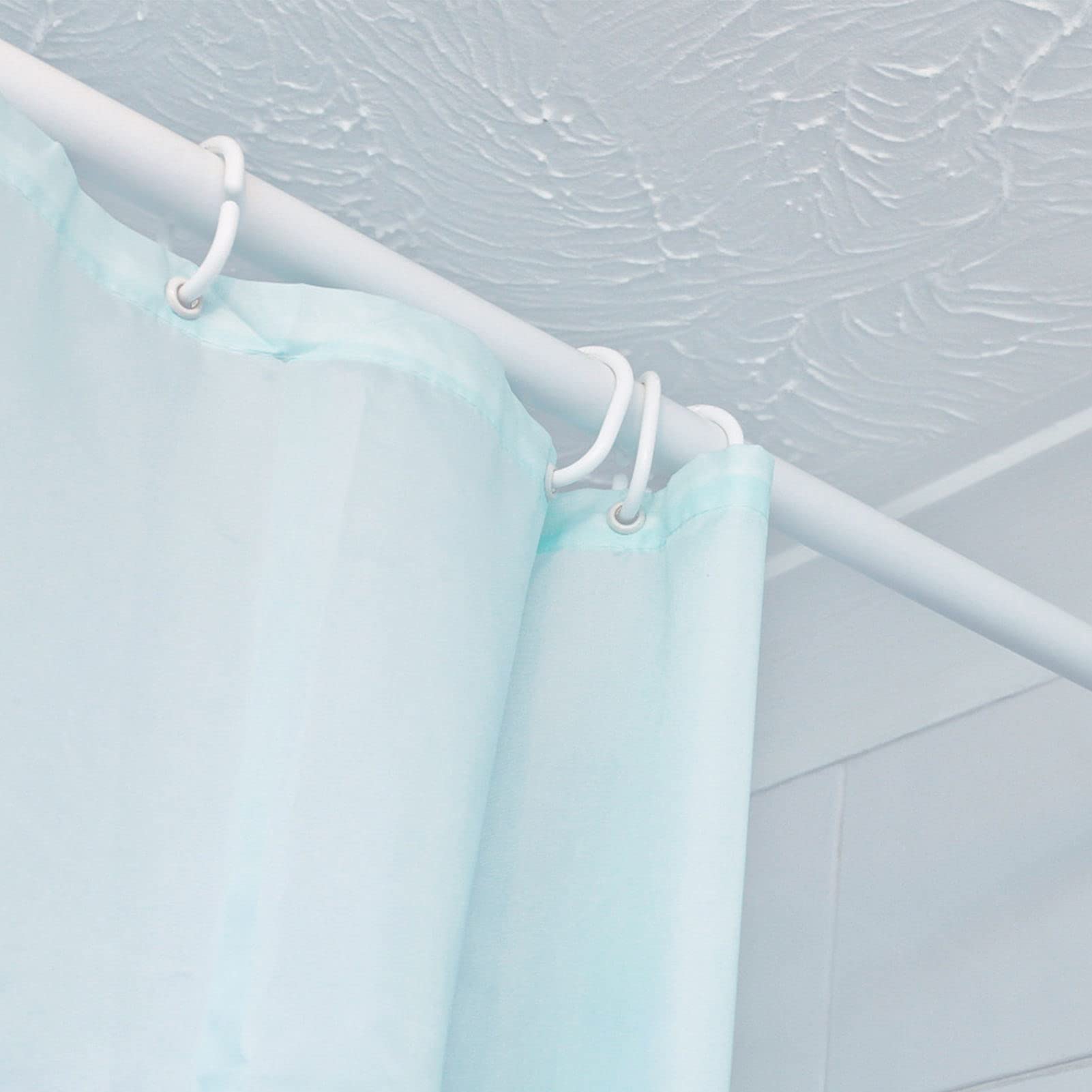 Shower Curtain Rings - 12 Pack Plastic C-Shaped Hooks, White - For Bathroom Shower or Window Rod