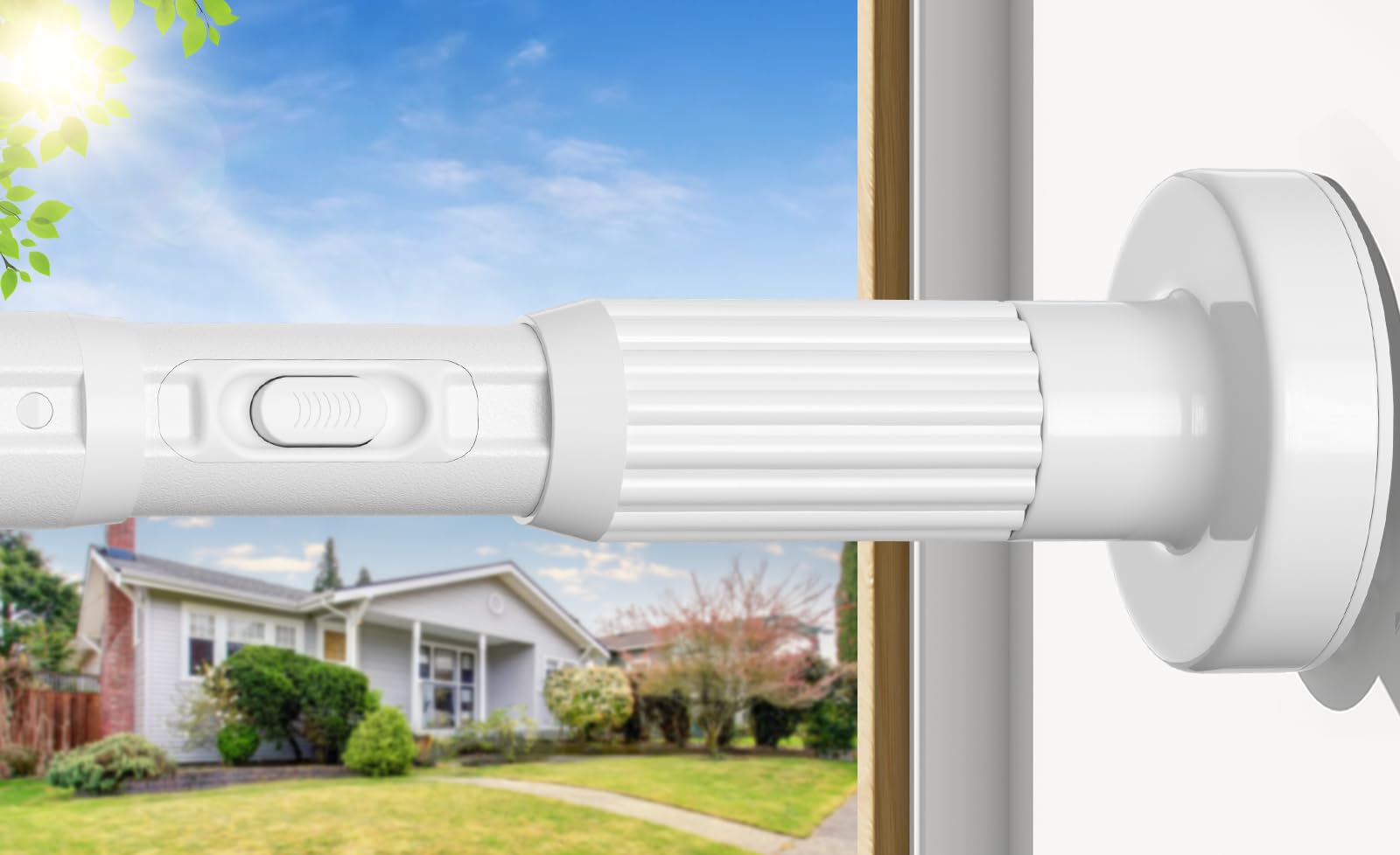 AIZESI White Shower Curtain Pole 104-322Cm, Extendable Curtain Poles Extra Long Tension Rod, Shower Curtain Rail Room Divider Curtain Rod