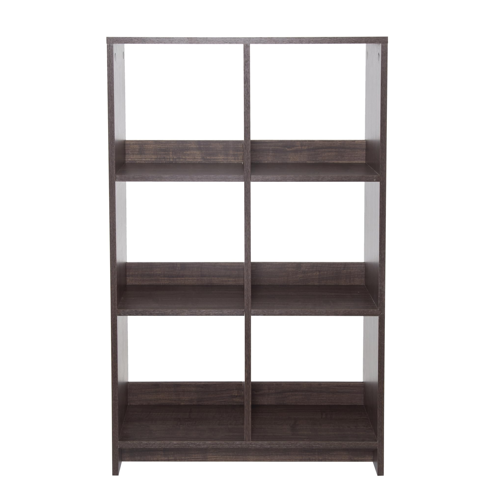 Iris Ohyama,Wooden Open Shelf, 6 Cube storage unit, Organiser, Modern design, Living room, Bedroom, Study room,WOS-6 - Brown