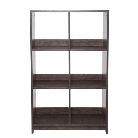 Iris Ohyama,Wooden Open Shelf, 6 Cube storage unit, Organiser, Modern design, Living room, Bedroom, Study room,WOS-6 - Brown