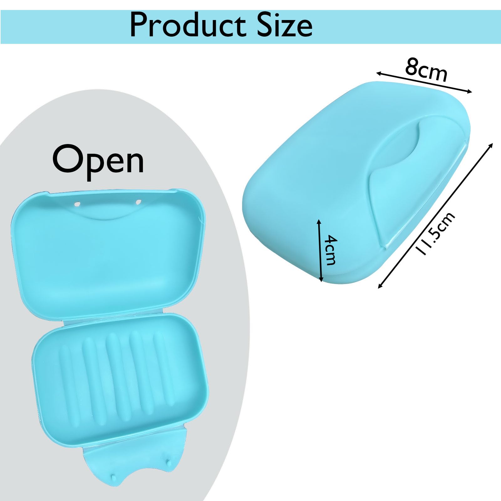 QQdou Travel Soap Case Soap Box with Lid, Creative, Portable, Soap bar Box Container Holder Dish, for Shower Travel Hiking Bathroom School Gym