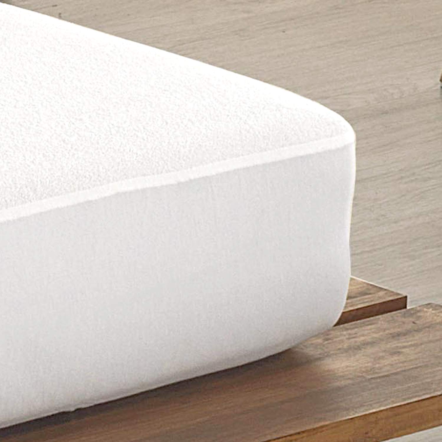 Todocama - Terry Mattress Protector, Adjustable, 100% Waterproof with Anti-Dust Mite Treatment, Made with Organic Cotton (Bed 120 x 190/200 cm)