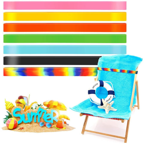 Hsthe Sea 5PC Elastic Beach Chair Clips Bands, Beach Towel Holder Rubber Elastic, Beach Chair Bands for Towel, Beach Chair, Pool, Cruise Chairs