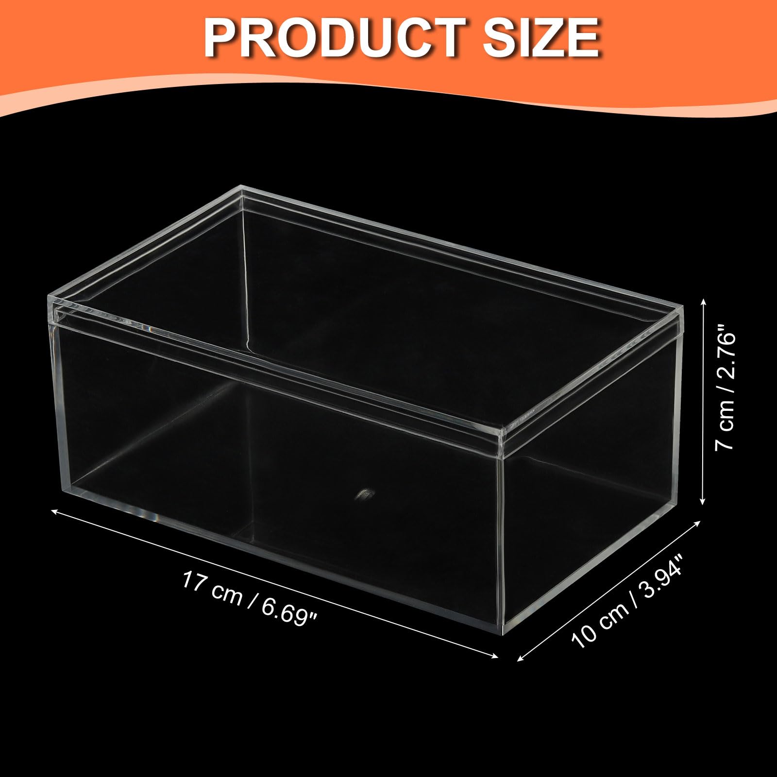 PATIKIL Acrylic Box with Lid 6.69" x 3.94" x 2.76", Clear Acrylic Display Boxes Plastic Square Cube Containers Storage Organizer for Candy Tiny