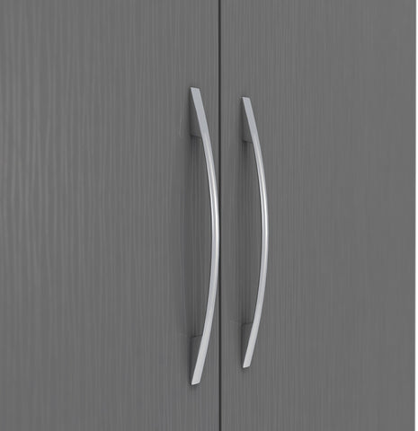 Seconique Nevada 2 Door 1 Drawer Wardrobe in 3D Effect Grey