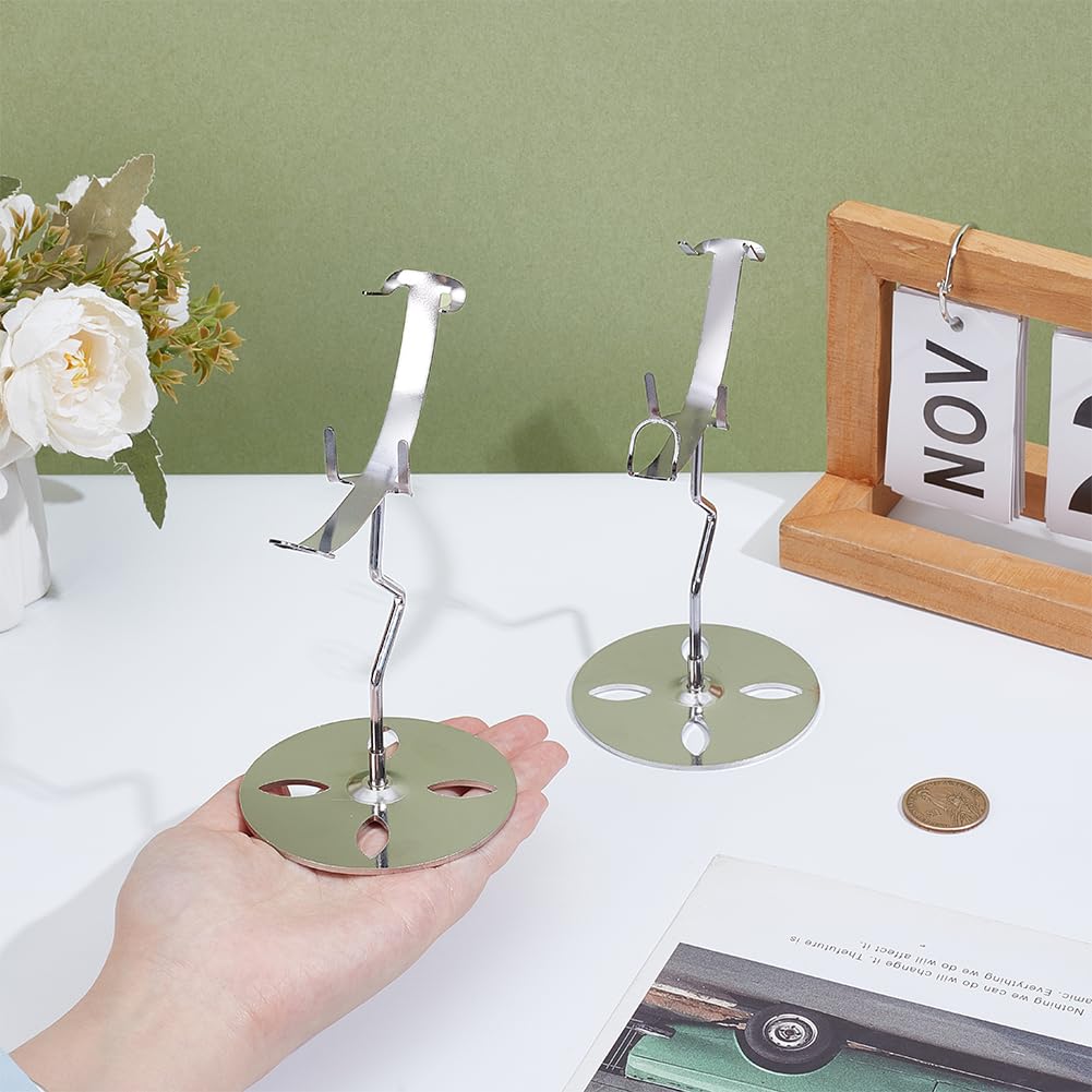 NBEADS 2 Sets Crystal Display Holder, 7.9x13.5cm Moon Shaped Small Rock Display Stand Sphere Display Holder for Gemstones Geodes Mineral Agate Home