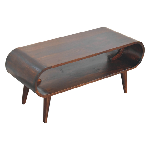 Artisan Furniture Solid Wood Amaya Light Walnut Coffee Table, Brown